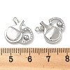 Brass Micro Pave Clear Cubic Zirconia Pendants KK-M102-37P-3