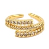 Brass Micro Pave Cubic Zirconia Cuff Rings RJEW-S392-18G-2