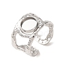 Hammered 304 Stainless Steel Cuff Ring Components SA-CBAC0DF-02A-P-1