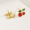 Elegant Cherry Brass Stud Earrings RL5624-3