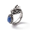 Dragon Head Natural Kyanite Cuff Rings RJEW-G273-03AS-04-4