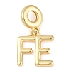 Rack Plating Brass Word FE European Dangle Charms KK-P287-08G-1