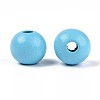 Spray Painted Round Natural Schima Wood Beads WOOD-A018-12mm-09-2