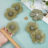 6Pcs Flower Cloth Brooches for Backpack Clothes Wedding Party JEWB-FH0002-38B-3