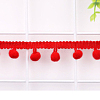 Polyester Pom Pom Ball Ribbons OCOR-WH0064-04T-1