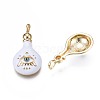 Brass Enamel Pendants ZIRC-N039-206A-2