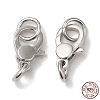 Anti-Tarnish Rhodium Plated 925 Sterling Silver Lobster Claw Clasps with Jump Rings STER-D006-18P-1