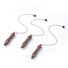 Natural Tiger Eye Pointed Dowsing Pendulums G-J386-A06-1