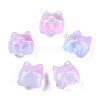 Transparent Spray Painted Glass Beads GLAA-N035-034-G04-2