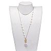 Natural Baroque Pearl Keshi Pearl Pendant Necklaces NJEW-JN02652-6