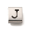 Letter Style 304 Stainless Steel Square Slide Charms STAS-L132-11J-1