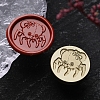 Halloween Theme Golden Tone Brass Wax Seal Stamp Head AJEW-O001-07G-1