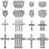 80Pcs 8 Styles Alloy Tibetan Style Pendants & Chandelier Component Links Kits FIND-SC0022-99-1