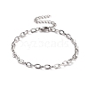 Non-Tarnish 304 Stainless Steel Cable Chain Bracelet for Men Women BJEW-E031-05C-P-1