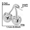 Cherry Stainless Steel Stud Earrings for Women VJ0949-3-1