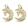 Brass Micro Pave Clear Cubic Zirconia Pendants ZIRC-N039-097-NF-1