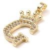 Rack Plating Brass Micro Pave Cubic Zirconia Pendants KK-D535-01G-RS-2