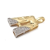 Brass Micro Pave Cubic Zirconia Pendants KK-B126-02G-A-2