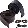 Olycraft 2Pcs 2 Colors Flat Leather Jewelry Cords WL-OC0001-03-1