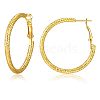 Brass Hammered Textured Hoop Earrings FS-WGE48BC-12-1