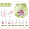 80Pcs 8 Colors Baking Paint Crackle Glass Pendants PALLOY-TAC0186-4