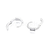 Clear Cubic Zirconia Rectangle Hoop Earrings EJEW-C048-06P-3