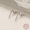 S925 Sterling Silver Geometric Stick Stud Earrings for Men and Women NX0186-3