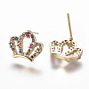 Brass Micro Pave Cubic Zirconia Studs Earrings EJEW-K078-04-2