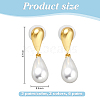6 Pairs 2 Colors Resin Imitation Pearl Dangle Stud Earrings EJEW-GO0003-19-2