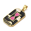 Ion Plating(IP) 304 Stainless Steel Enamel Pendants STAS-Q003-01G-01-2