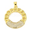 Rack Plating Brass Micro Pave Cubic Zirconia Pendants KK-M021-07G-01-1