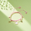 Heart Envelope Rose Alloy Enamel Charm Bracelet BJEW-JB08682-01-2