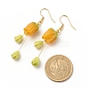 Plastic 3D Flower Long Dangle Earrings EJEW-JE04936-02-4