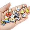 15Pcs Handmade Porcelain Pendants PALLOY-YW00126-5