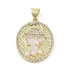 Brass Micro Pave Clear Cubic Zirconia Pendants KK-Q813-11B-G-1