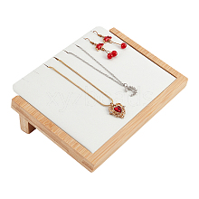 Wooden Slant Back Necklace Organizer Display Trays NDIS-WH0006-16