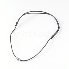 Adjustable Waxed Cotton Cord Pendant Necklaces NJEW-JN01488