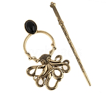 Tibetan Style Alloy Octopus Hair Sticks PW-WG3AEA5-01