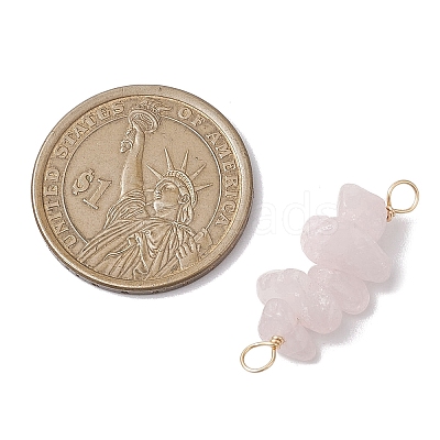 10Pcs 5 Styles Constellation Natural Citrine & Gold Rutilated Quartz & Tiger Eye & Citrine & White Moonstone Copper Wire Wrapped Chip Beaded Connector Charms PALLOY-JF02905-07-1