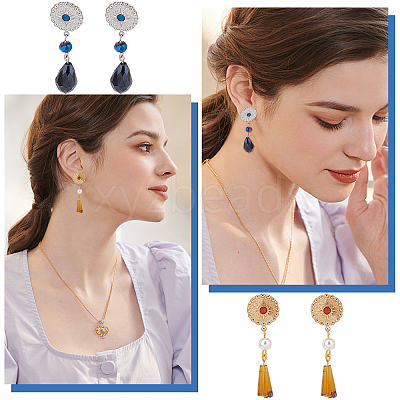 4 Pairs 2 Colors 304 Stainless Steel Stud Earring Findings STAS-UN0038-06-1
