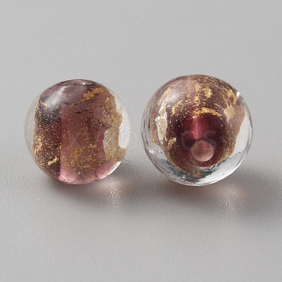 Handmade Gold Sand Lampwork Beads LAMP-WH0011-03B-04-1