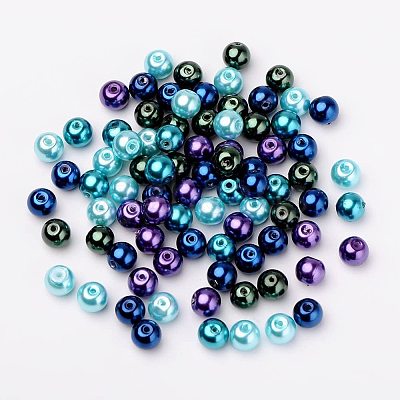 8mm Multicolor Pearlized Glass Pearl Beads for Jewelry Making HY-PH0006-8mm-11-1
