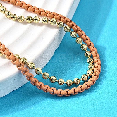 Brass Beaded Double Strand Bracelets BJEW-U040-02G-02-1