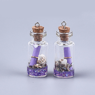 Glass Wishing Bottle Pendant Decorations LS-X-GLAA-S181-02A-1