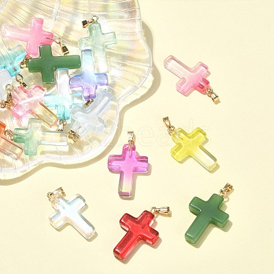 30Pcs 15 Colors Handmade Lampwork Pendants LAMP-CJ0001-50-1