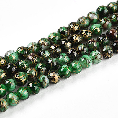Baking Paint Glass Beads Strands DGLA-N003-4mm-B09-1