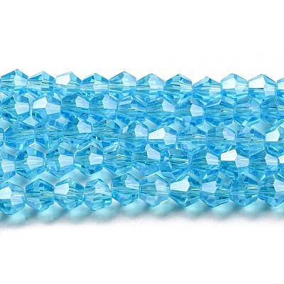 Transparent Electroplate Glass Beads Strands GLAA-F029-3mm-C19-1