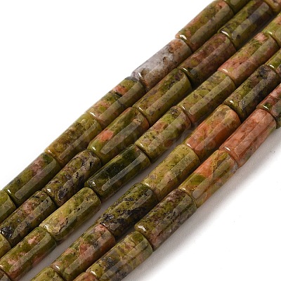 Natural Unakite Beads Strands G-B091-A02-01-1