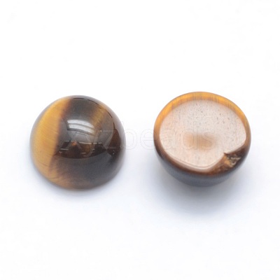 Natural Tiger Eye Cabochons G-P393-R25-6mm-1