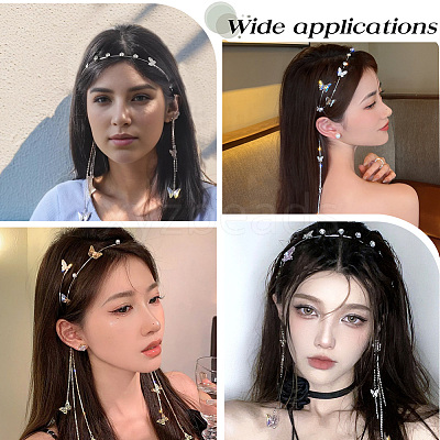 Zinc Alloy Rhinestone Hair Bands OHAR-WH20007-01B-P-1